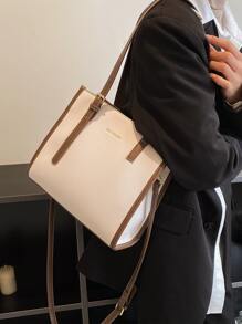 BELLEBORG Túi vai Tương phản ràng buộc Có thể điều chỉnh được Đôi tay cầm Thanh lịch - trắng - Xem 5