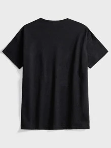 RueChic Men Heart Print Tee - Black - View 2