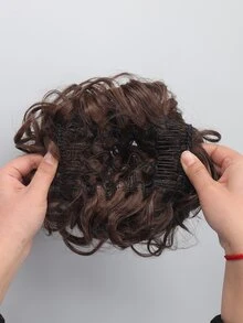 Updo de cabello rizado sintético - Marrón - Ver 5