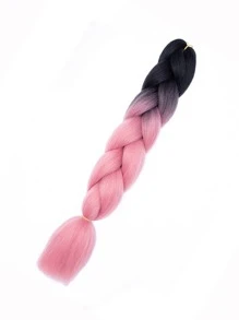 Trenza de pelo sintético de ombré largo - Rosa coral - Ver 3