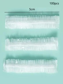 100个一次性浴帽家居浴室装饰 - 無色 - 查看 2