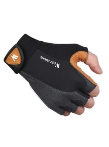 WEST BIKING 1 đôi Găng tay đi xe đạp thể thao nửa ngón họa tiết chữ cái - màu đen - Xem 5