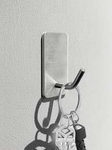 1pc Stainless Steel Wall Hook - Silver - View 1