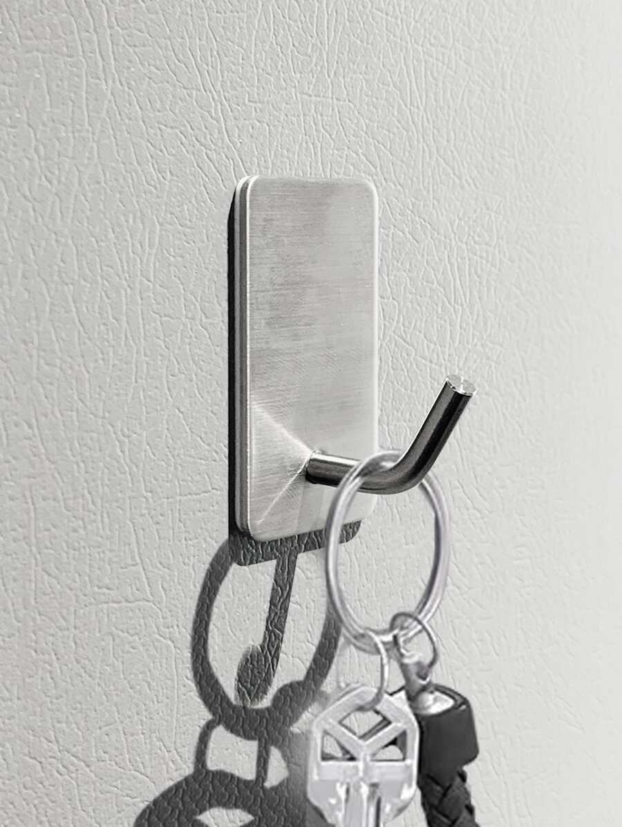 1pc Stainless Steel Wall Hook - Silver - View 1