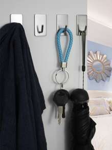 1pc Stainless Steel Wall Hook - Silver - View 6