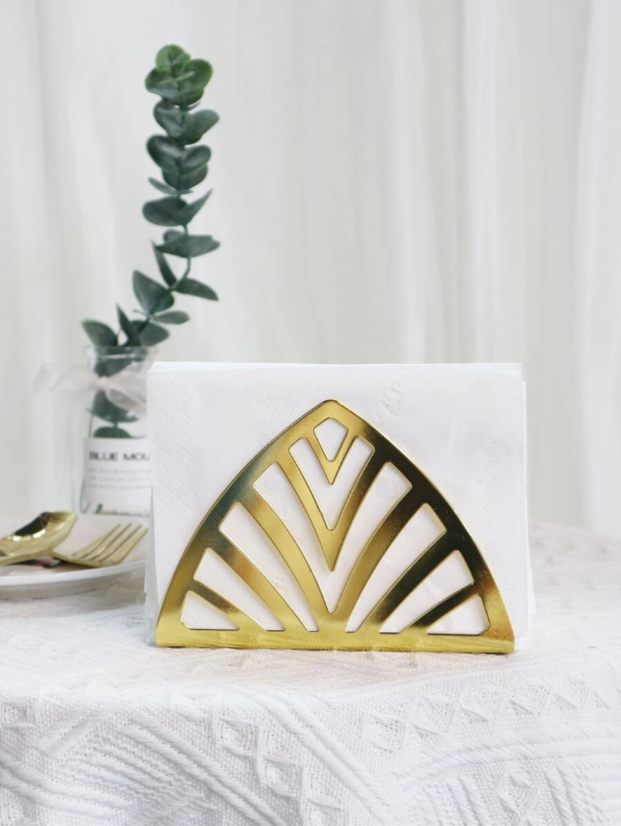 1pc Triangle Napkin Holder - Gold - View 1