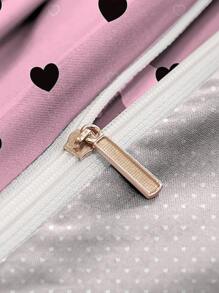 Bộ chăn ga gối hình trái tim màu hồng 3 món (1 vỏ chăn + 2 vỏ gối), mềm mại và thoải mái, phù hợp với giường đôi, giường lớn và giường cỡ lớn, có thể giặt bằng máy, trang trí nhà cửa, quà tặng ngày lễ - Nhiều màu - Xem 6