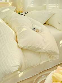 Solid Duvet Cover Set Without Filler - Multicolor - View 1