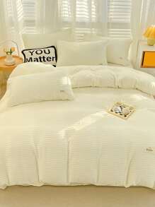 Solid Duvet Cover Set Without Filler - Multicolor - View 2