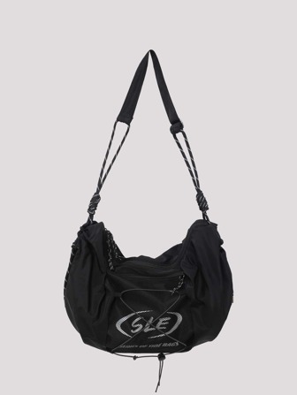 字母圖案抽繩設計流浪包