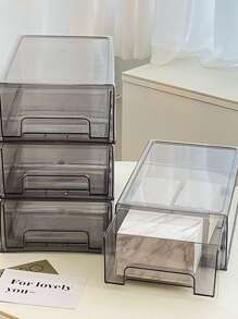 1入組透明辦公桌收納盒