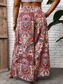 SHEIN LUNE Quần Plus Size Paisley Boho - Nhiều màu - Xem 6