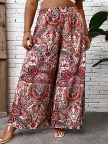 SHEIN LUNE Quần Plus Size Paisley Boho - Nhiều màu - Xem 7