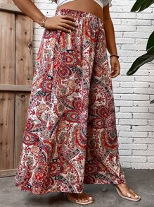 SHEIN LUNE Quần Plus Size Paisley Boho - Nhiều màu - Xem 2