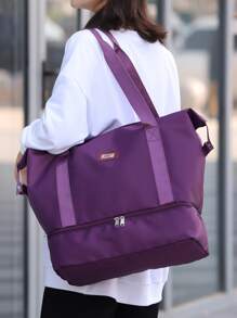 Bolso duffle con diseño de parche de letra