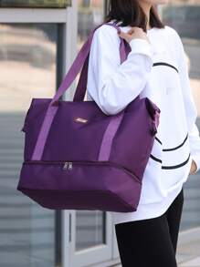 Bolso duffle con diseño de parche de letra