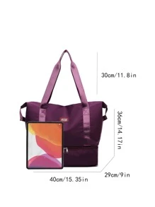 Bolso duffle con diseño de parche de letra