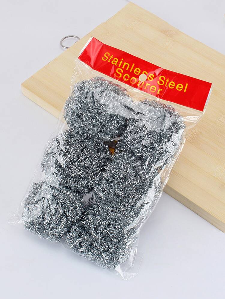 6pcs Stainless Steel Scrubber - Silver - View 3