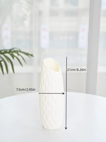1入組素色塑膠花瓶 - 白色 - 查看 2