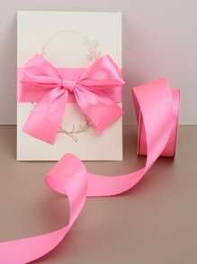 1卷粉色禮品簡約滌綸素色禮品包裝絲帶適用於派對 - 玫紅色 - 查看 1