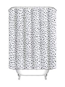 圖案印花防水浴簾 - 黑與白 - 查看 2