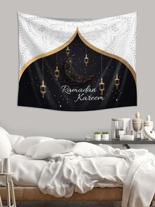 1pc Eid Letter Graphic Tapestry - Multicolor - View 4
