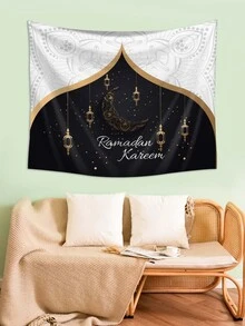 1pc Eid Letter Graphic Tapestry - Multicolor - View 5