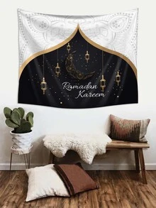 1pc Eid Letter Graphic Tapestry - Multicolor - View 6