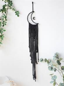 1入組布藝壁掛現代月亮和星星形狀家居掛飾 - 黑色 - 查看 7