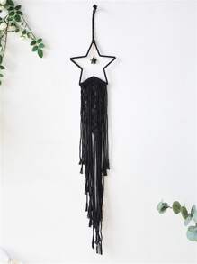 1入組布藝壁掛現代月亮和星星形狀家居掛飾 - 黑色 - 查看 5