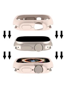 1 pieza Funda compatible con Apple Watch liso - Rosa vieja - Ver 3