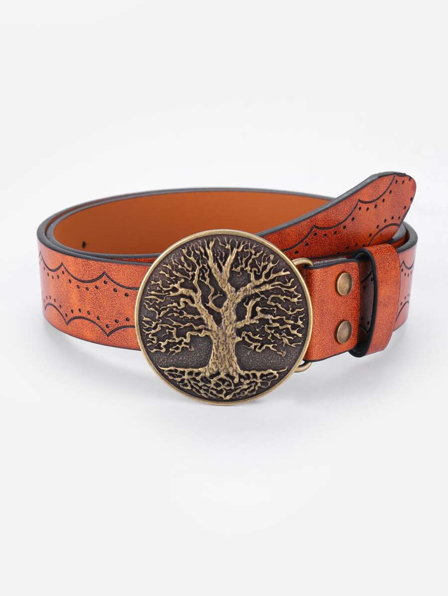 Thắt lưng nam khóa tròn chi tiết cây - trái cam - Xem 1