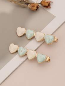 2 piezas Horquilla con adorno de corazón - Multicolor - Ver 1