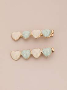 2 piezas Horquilla con adorno de corazón - Multicolor - Ver 4