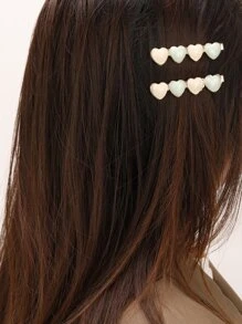 2 piezas Horquilla con adorno de corazón - Multicolor - Ver 6