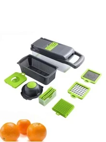 1入組蔬菜洋蔥切碎器廚房用13合1食物切碎器8刀片切割器帶容器 - 黑色 - 查看 2