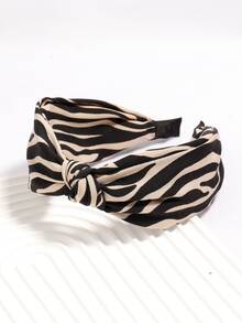 Diadema con patrón de rayas de cebra con diseño de nudo - Multicolor - Ver 3