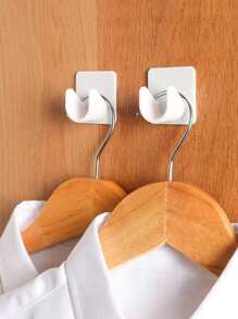 2pcs Nail-Free Plastic Curtain Rod Holder, Daily White Multifunction Rod Bracket For Home - White - View 2