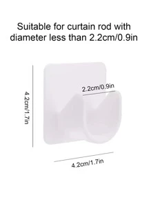 2pcs Nail-Free Plastic Curtain Rod Holder, Daily White Multifunction Rod Bracket For Home - White - View 4