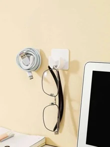 2pcs Nail-Free Plastic Curtain Rod Holder, Daily White Multifunction Rod Bracket For Home - White - View 7