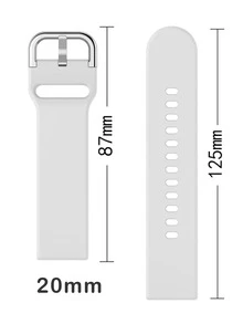 Correa de reloj de silicona 20mm - Blanco - Ver 3