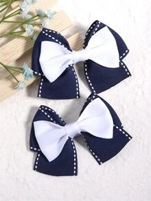 Bộ 2 Kẹp Tóc Cá Sấu Trang Trí Nơ Cho Bé Gái - Nhiều màu - Xem 3