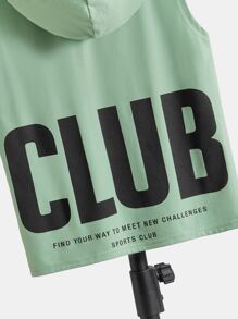 SHEIN Boys Slogan Graphic Hooded Tank Top
