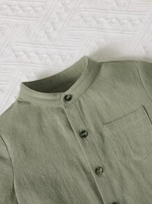 SHEIN 男嬰補丁貼口袋襯衫和短褲