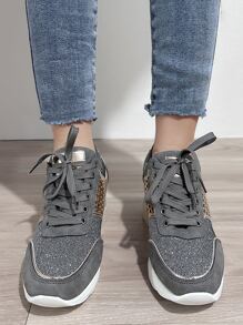 運動女性前綁帶坡跟運動鞋