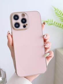 Plain Plating Phone Case Compatible With iPhone 15/15Pro/15Plus/15Promax - Pink - View 1