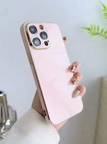 Plain Plating Phone Case Compatible With iPhone 15/15Pro/15Plus/15Promax - Pink - View 5