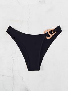 Ring Linked Bikini Bottom - Black - View 3