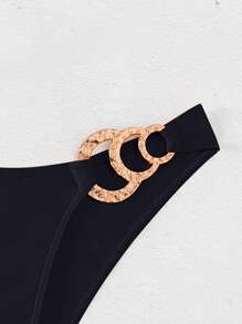 Ring Linked Bikini Bottom - Black - View 5