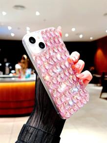 Ốp điện thoại đính đá lấp lánh, tương thích với iPhone 15/15Plus/15Pro/15Promax, phiên bản quốc tế, không phải phiên bản nội địa. - Hồng - Xem 3